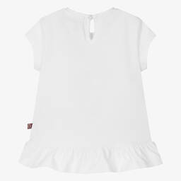 AIGNER-Baby Girls White Cotton Heart Chain T-Shirt | Childrensalon Outlet