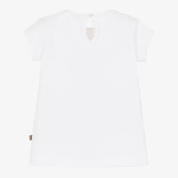 AIGNER-Baby Girls White T-Shirt with Sparkly Teddy Logo Motif | Childrensalon Outlet