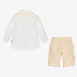 AIGNER-Blue & Beige Baby Shorts Set | Childrensalon Outlet