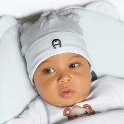 AIGNER-Голубая хлопковая шапочка для малышей | Childrensalon Outlet