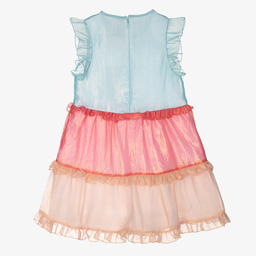 AIGNER-Blue & Pink Organza Dress | Childrensalon Outlet