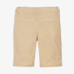 AIGNER-Boys Beige Cotton Logo Shorts | Childrensalon Outlet