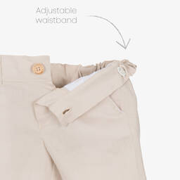 AIGNER-Boys Beige Linen & Cotton Shorts Set | Childrensalon Outlet