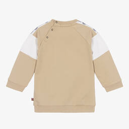 AIGNER-سويتشيرت قطن جيرسي لون بيج وأبيض للأولاد | Childrensalon Outlet