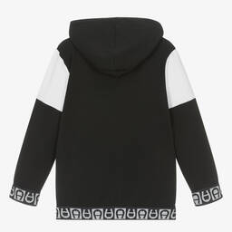 AIGNER-Boys Black Cotton Hooded Zip-Up Top | Childrensalon Outlet