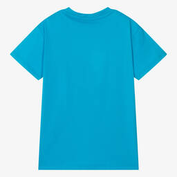 AIGNER-Голубая хлопковая футболка с полосой для мальчиков | Childrensalon Outlet
