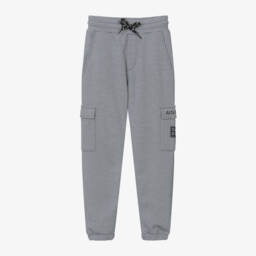 AIGNER-Boys Charcoal Cotton Cargo Trousers | Childrensalon Outlet