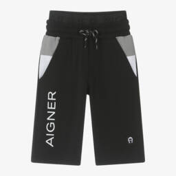AIGNER-شورتات مريحة من الجيرسيه للفتيان بلون الفحم | Childrensalon Outlet