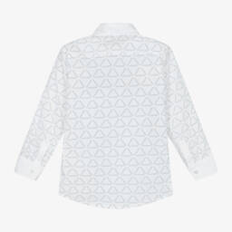AIGNER-Boys Classic Grey & White Logo Shirt | Childrensalon Outlet