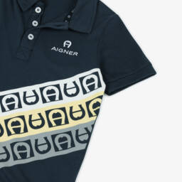 AIGNER-Классическая синяя рубашка поло для мальчиков | Childrensalon Outlet