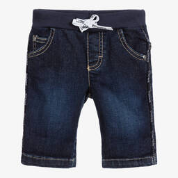 AIGNER-شورت قطن دنيم ستريتش لون أزرق للأولاد | Childrensalon Outlet