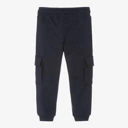 AIGNER-Boys Navy Blue Cargo Joggers | Childrensalon Outlet