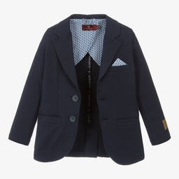 اقنر-جاكيت بلايزر قطن جيرسي لون كحلي للأولاد | Childrensalon Outlet