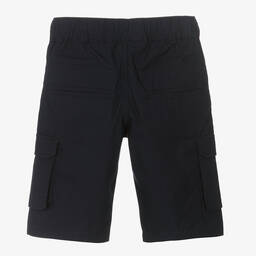 AIGNER-Boys Navy Blue Cotton Cargo Shorts | Childrensalon Outlet