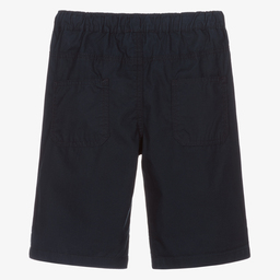AIGNER-Boys Navy Blue Cotton Shorts | Childrensalon Outlet