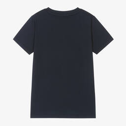 AIGNER-Boys Navy Blue Cotton T-Shirt | Childrensalon Outlet