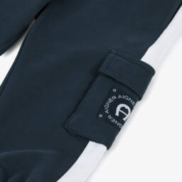 AIGNER-Boys Navy Cotton Cargo Trousers | Childrensalon Outlet