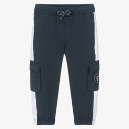 AIGNER-Boys Navy Cotton Cargo Trousers | Childrensalon Outlet