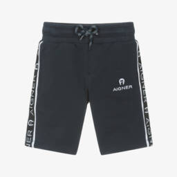 AIGNER-Boys Navy Cotton Comfort Shorts | Childrensalon Outlet