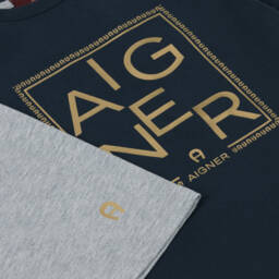 AIGNER-Пижама синий и серый для мальчиков | Childrensalon Outlet