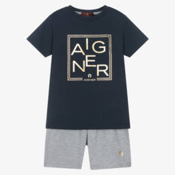 AIGNER-Пижама синий и серый для мальчиков | Childrensalon Outlet