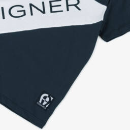 AIGNER-تيشيرت قطن أزرق داكن بشعار للأولاد | Childrensalon Outlet