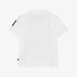 AIGNER-Boys Opulent White & Gold Polo | Childrensalon Outlet