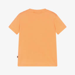 AIGNER-Boys Orange Cotton T-Shirt with Repeat Logos | Childrensalon Outlet