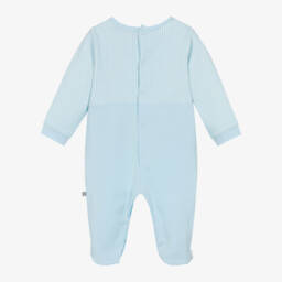 AIGNER-Boys Pale Blue Cotton Babygrow with Embroidered Logo | Childrensalon Outlet