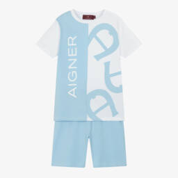 AIGNER-Мягкий голубой комплект для сна для мальчиков | Childrensalon Outlet