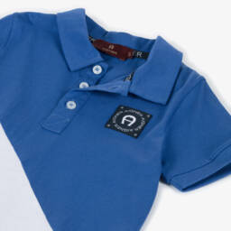 AIGNER-Boys Sporty Blue Cotton Polo | Childrensalon Outlet