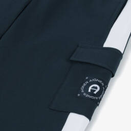 AIGNER-Boys Stylish Navy Cargo Pants | Childrensalon Outlet
