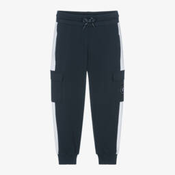 AIGNER-Boys Stylish Navy Cargo Pants | Childrensalon Outlet