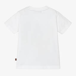 AIGNER-Boys White & Blue Cotton T-Shirt | Childrensalon Outlet