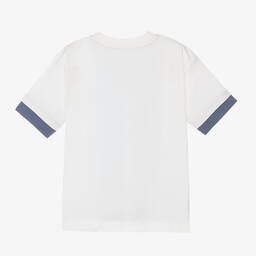 AIGNER-Boys White & Blue T-Shirt | Childrensalon Outlet