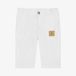 AIGNER-Boys White Cotton Bermuda Shorts | Childrensalon Outlet