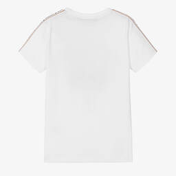 AIGNER-Boys White Cotton Flock Logo T-Shirt | Childrensalon Outlet