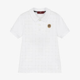 AIGNER-Boys White Cotton Jersey Polo Shirt | Childrensalon Outlet