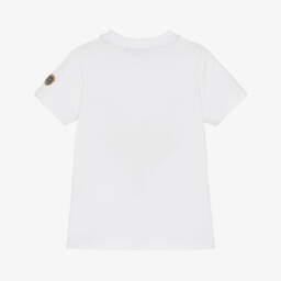 AIGNER-Boys White Cotton Logo Letters T-Shirt | Childrensalon Outlet