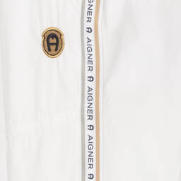 AIGNER-Boys White Cotton Logo Shorts | Childrensalon Outlet