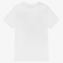 AIGNER-Boys White Cotton Logo T-Shirt | Childrensalon Outlet