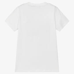 AIGNER-Boys White Cotton Logo T-Shirt | Childrensalon Outlet