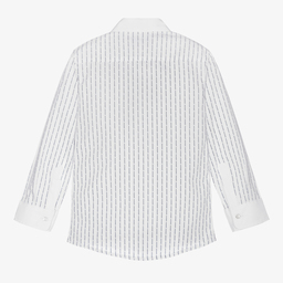 AIGNER-Boys White Cotton Shirt | Childrensalon Outlet