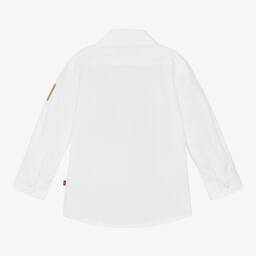 AIGNER-Boys White Cotton Shirt | Childrensalon Outlet