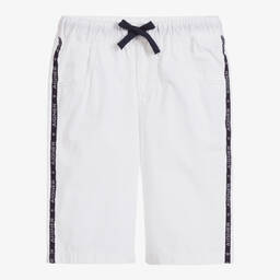 AIGNER-Boys White Cotton Shorts | Childrensalon Outlet