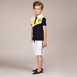 AIGNER-Boys White Cotton Shorts | Childrensalon Outlet