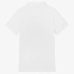 AIGNER-Белая хлопковая рубашка поло с принтом-краской | Childrensalon Outlet