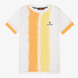 AIGNER-Boys White & Orange T-Shirt | Childrensalon Outlet