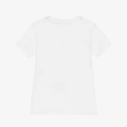 AIGNER-Boys White T-Shirt with Green & Yellow Logo Graphic | Childrensalon Outlet