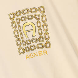 AIGNER-Girls Beige & Gold Sequin Dress | Childrensalon Outlet